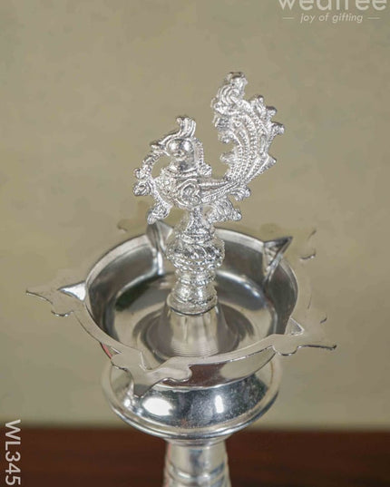 German Silver Annapakshi Kuthu Vilaku - Set Of 21 Inches Wl3455 Diyas