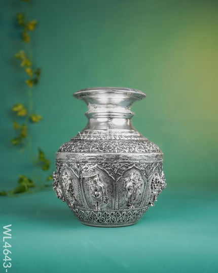 German Silver Antique Dasavatharam Kodam - Wl4643-2 Pooja Utility