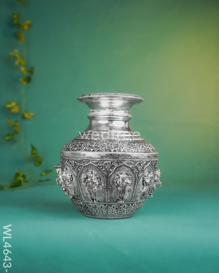 German Silver Antique Dasavatharam Kodam - Wl4643-2 Pooja Utility