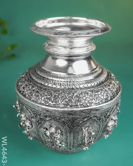 German Silver Antique Dasavatharam Kodam - Wl4643-2 Pooja Utility