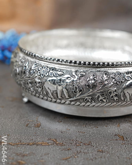 German Silver Antique Elephant Urli - Wl4646-2