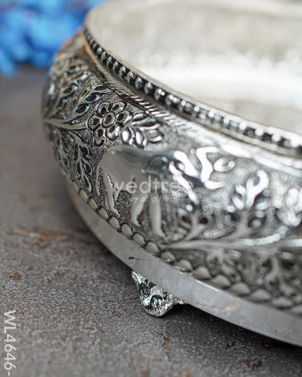 German Silver Antique Elephant Urli - Wl4646-2