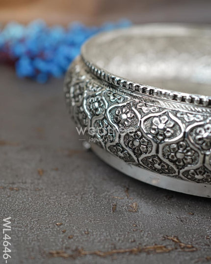 German Silver Antique Floral Urli - Wl4646
