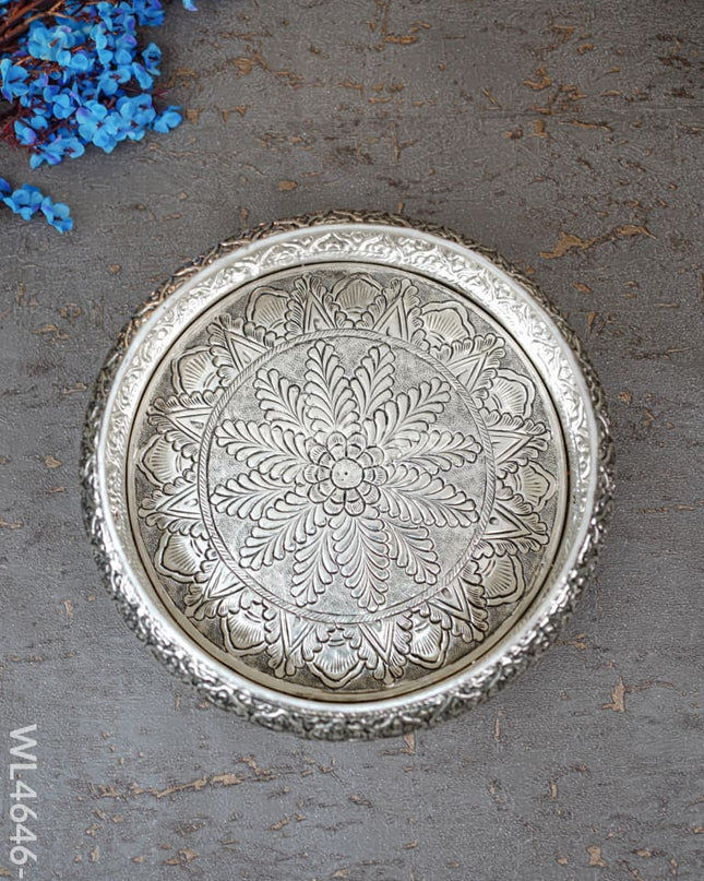 German Silver Antique Floral Urli - Wl4646