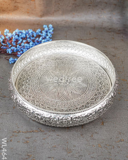 German Silver Antique Floral Urli - Wl4647