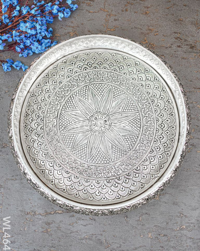 German Silver Antique Floral Urli - Wl4647