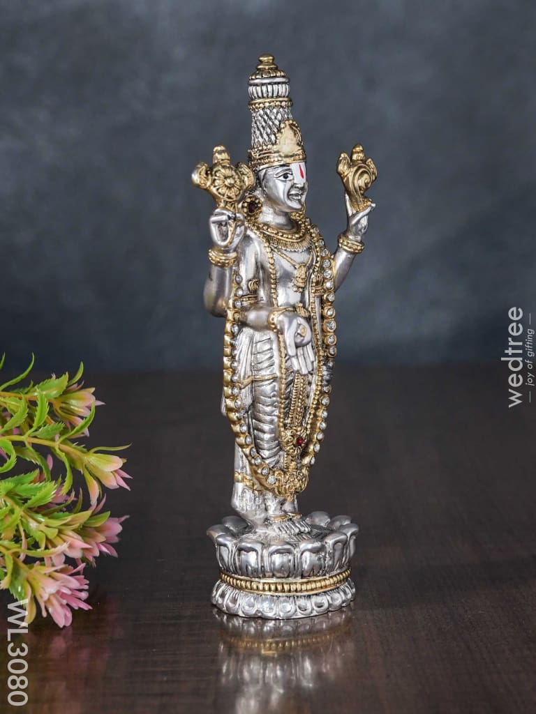 German Silver Antique Tirupati Balaji Idol - Wl3080 Figurines