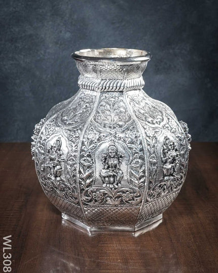 German Silver Ashtalakshmi Antique Kudam - Wl3085 Pooja Utility