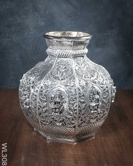German Silver Ashtalakshmi Antique Kudam - Wl3085 Pooja Utility