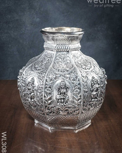 German Silver Ashtalakshmi Antique Kudam - Wl3085 Pooja Utility
