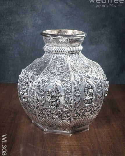 German Silver Ashtalakshmi Antique Kudam - Wl3085 Pooja Utility