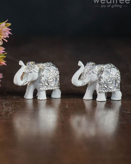 German Silver - Baby Elephant 1.5 Inch ( Set Of 2 ) Wl1292 Figurines