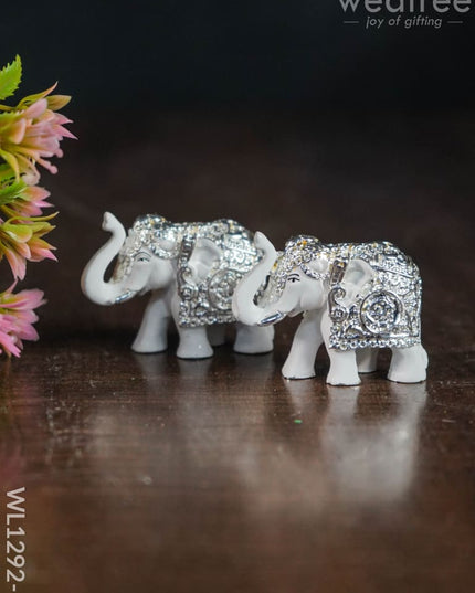 German Silver - Baby Elephant 1.5 Inch ( Set Of 2 ) Wl1292 Figurines