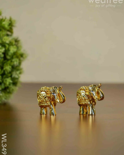 German Silver Baby Elephant - Set Of 2 Wl3496 Figurines