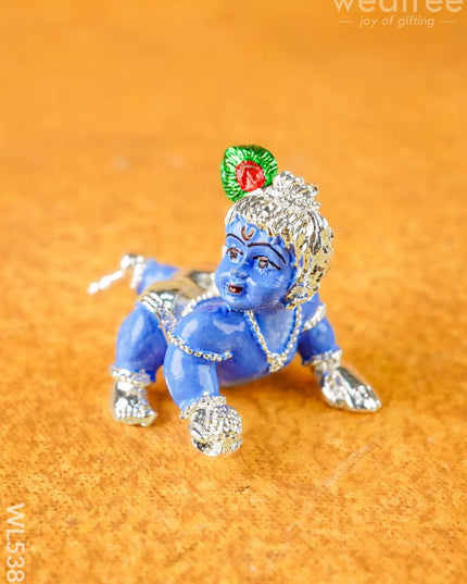 German Silver Baby Krishna - 2 inch - WL5386 - German Silver Figurines