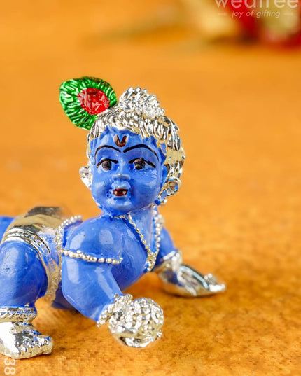 German Silver Baby Krishna - 2 inch - WL5386 - German Silver Figurines