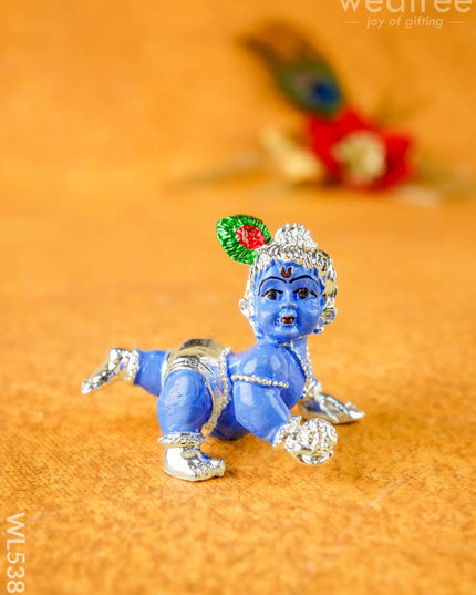 German Silver Baby Krishna - 2 inch - WL5386 - German Silver Figurines