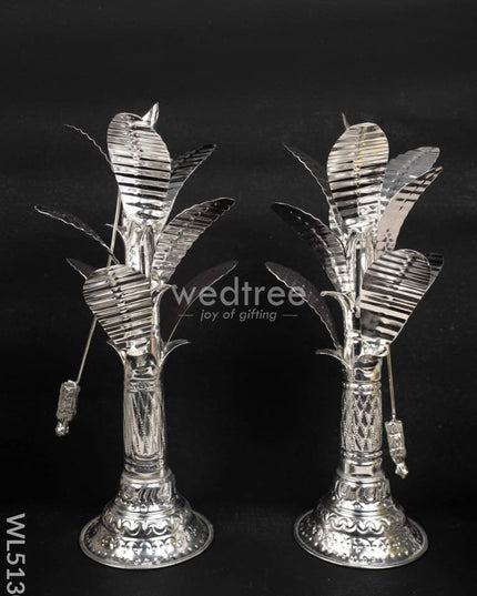 German Silver Banana Tree - 14 inch - WL5130 German Silver Pooja Utility