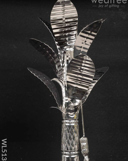 German Silver Banana Tree - 14 inch - WL5130 German Silver Pooja Utility