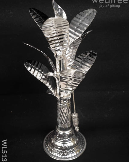 German Silver Banana Tree - 14 inch - WL5130 German Silver Pooja Utility