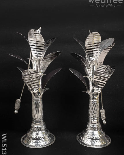 German Silver Banana Tree - 14 inch - WL5130 German Silver Pooja Utility