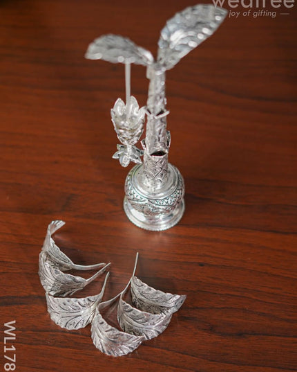 German Silver Banana Tree (Set Of 2) -8.5 Inches - Wl1788 Pooja Utility