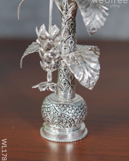 German Silver Banana Tree (Set Of 2) -8.5 Inches - Wl1788 Pooja Utility
