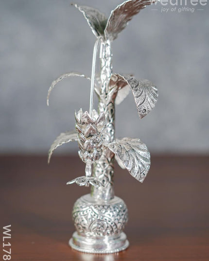 German Silver Banana Tree (Set Of 2) -8.5 Inches - Wl1788 Pooja Utility