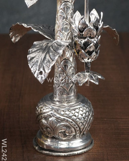 German Silver Banana Tree With Antique Finish (Set Of 2) 8.5 Inch - Wl2428 Pooja Utility
