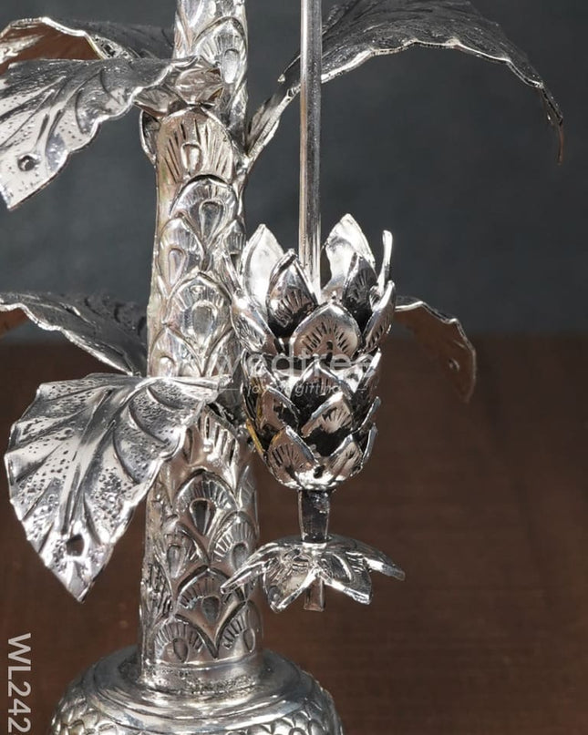 German Silver Banana Tree With Antique Finish (Set Of 2) 8.5 Inch - Wl2428 Pooja Utility