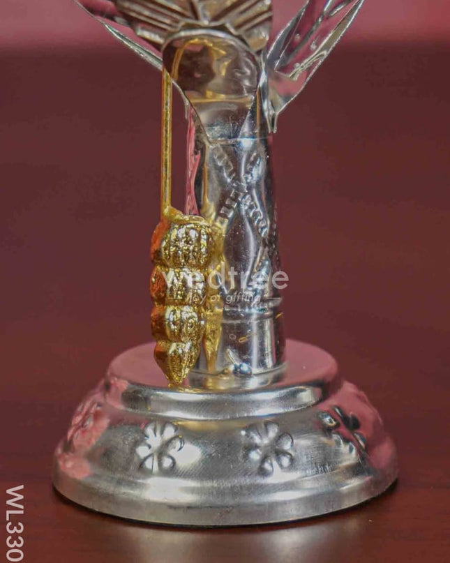 German Silver Banana Tree With Flowers Set Of 2 - 6 Inch Wl3307 Pooja Utility