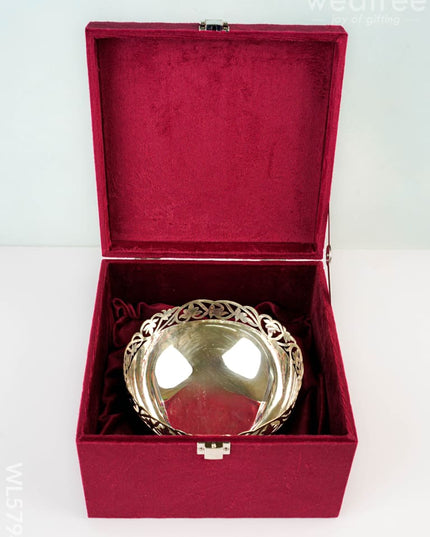 German Silver Bowl - 8 inch - WL5794 - German Silver Pooja Utility