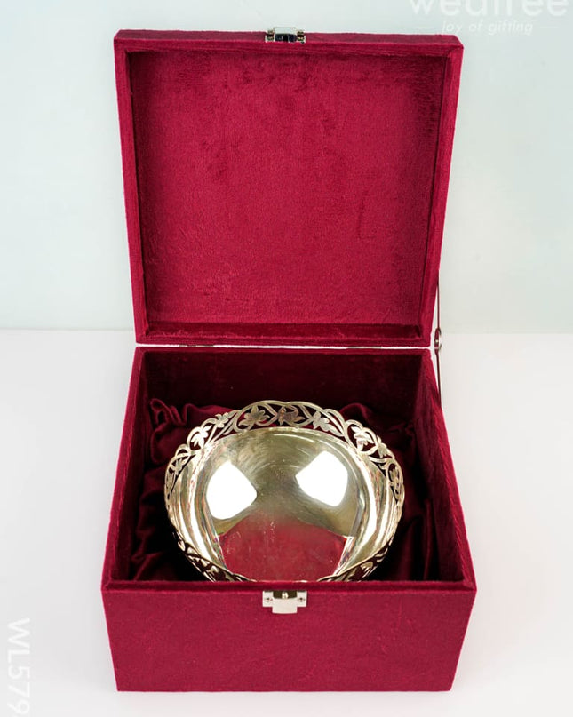German Silver Bowl - 8 inch - WL5794 - German Silver Pooja Utility