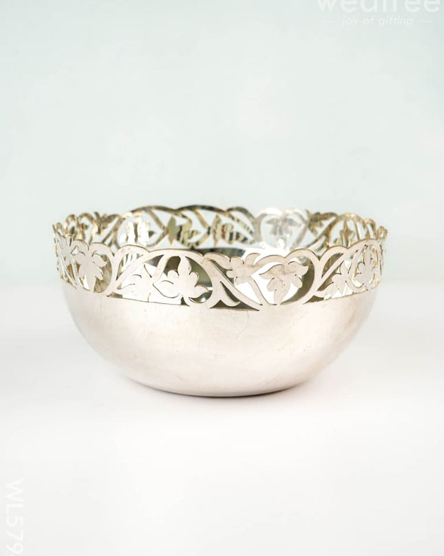 German Silver Bowl - 8 inch - WL5794 - German Silver Pooja Utility