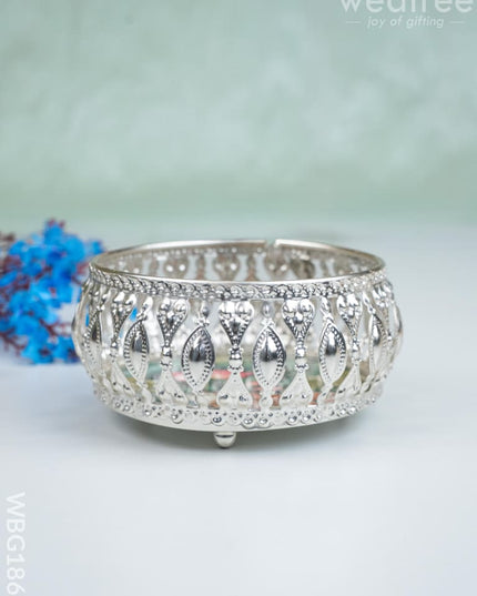 German Silver Bowl - Cow Design - 4 inch - WBG1862 - German Silver Pooja Utility RG