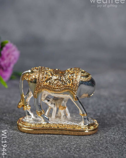 German Silver Cow And Calf - Gold Wl1944-1 Figurines