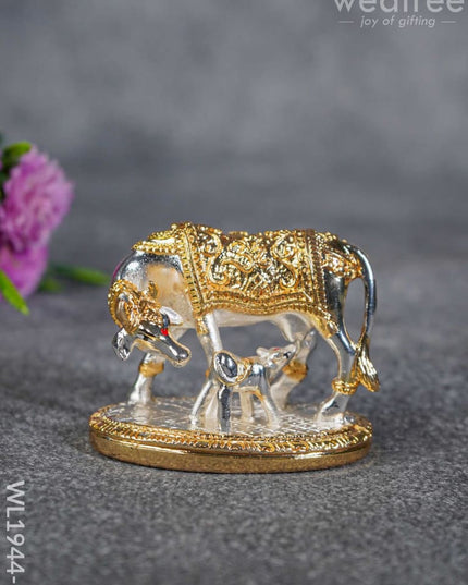 German Silver Cow And Calf - Gold Wl1944-1 Figurines