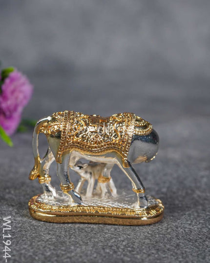 German Silver Cow And Calf - Gold Wl1944-1 Figurines