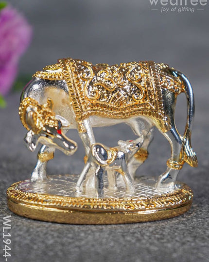 German Silver Cow And Calf - Gold Wl1944-1 Figurines