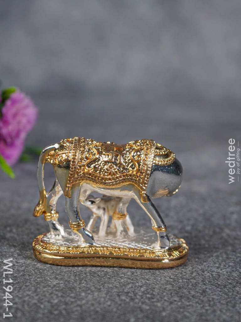 German Silver Cow And Calf - Gold Wl1944-1 Figurines