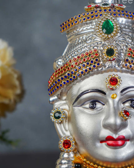 German Silver Lakshmi Face - Wl0617 Pooja Utility