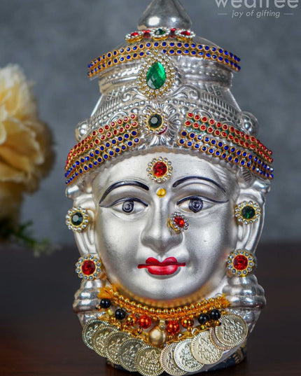 German Silver Lakshmi Face - Wl0617 Pooja Utility