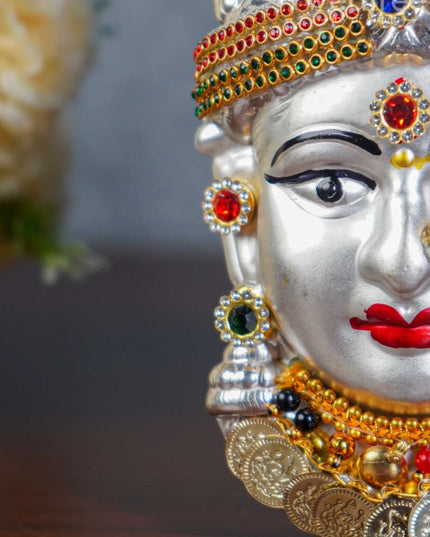German Silver Lakshmi Face - Wl0617 Pooja Utility