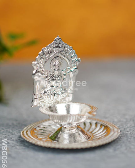 German Silver Diya - Lakshmi Wbg0568 Silver Diya