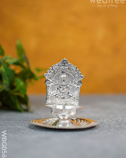 German Silver Diya - Lakshmi Wbg0568 Silver Diya