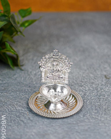 German Silver Diya - Lakshmi Wbg0568 Silver Diya