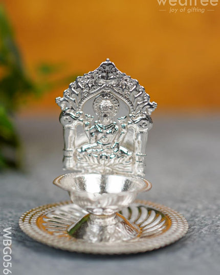 German Silver Diya - Lakshmi Wbg0568 Silver Diya
