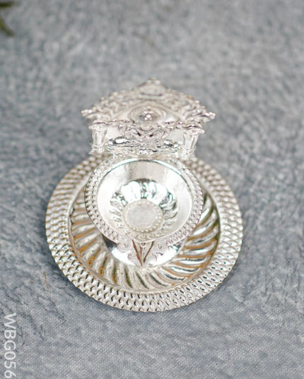 German Silver Diya - Lakshmi Wbg0568 Silver Diya