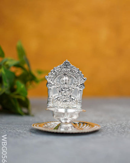 German Silver Diya - Lakshmi Wbg0568 Silver Diya