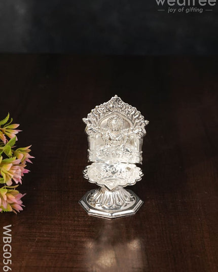 German Silver Diya - Lakshmi Wbg0568 2 Diyas